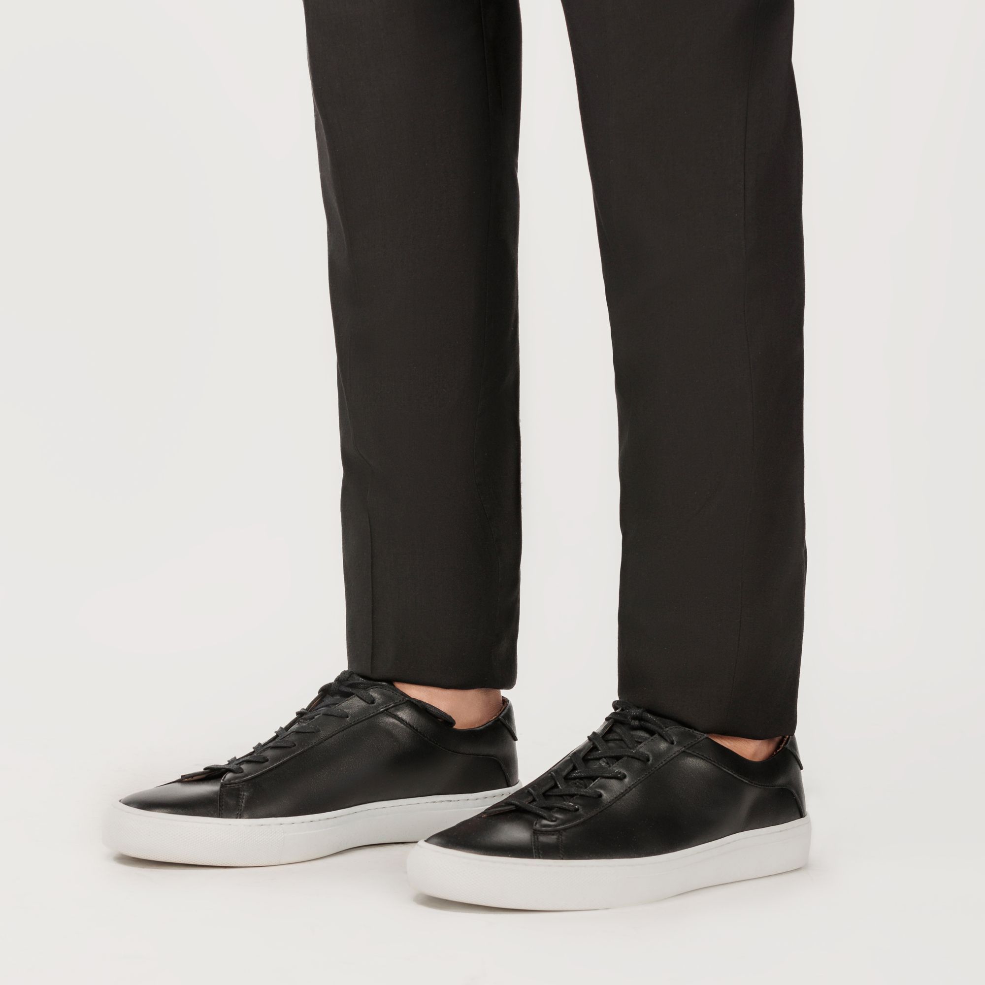 Χαμηλά Δερμάτινα Sneakers Μαύρα