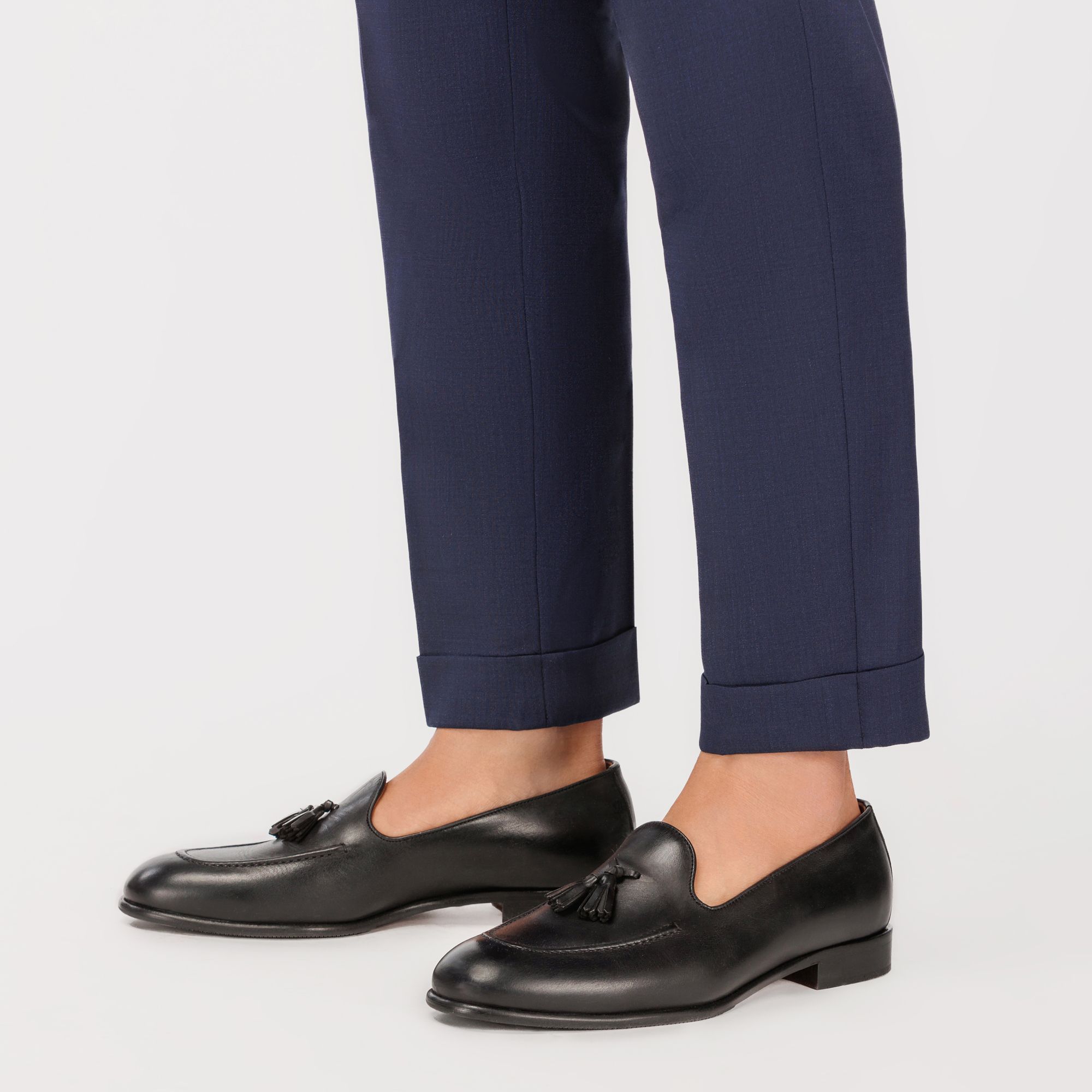 Μαύρα Δερμάτινα Tassel Loafers
