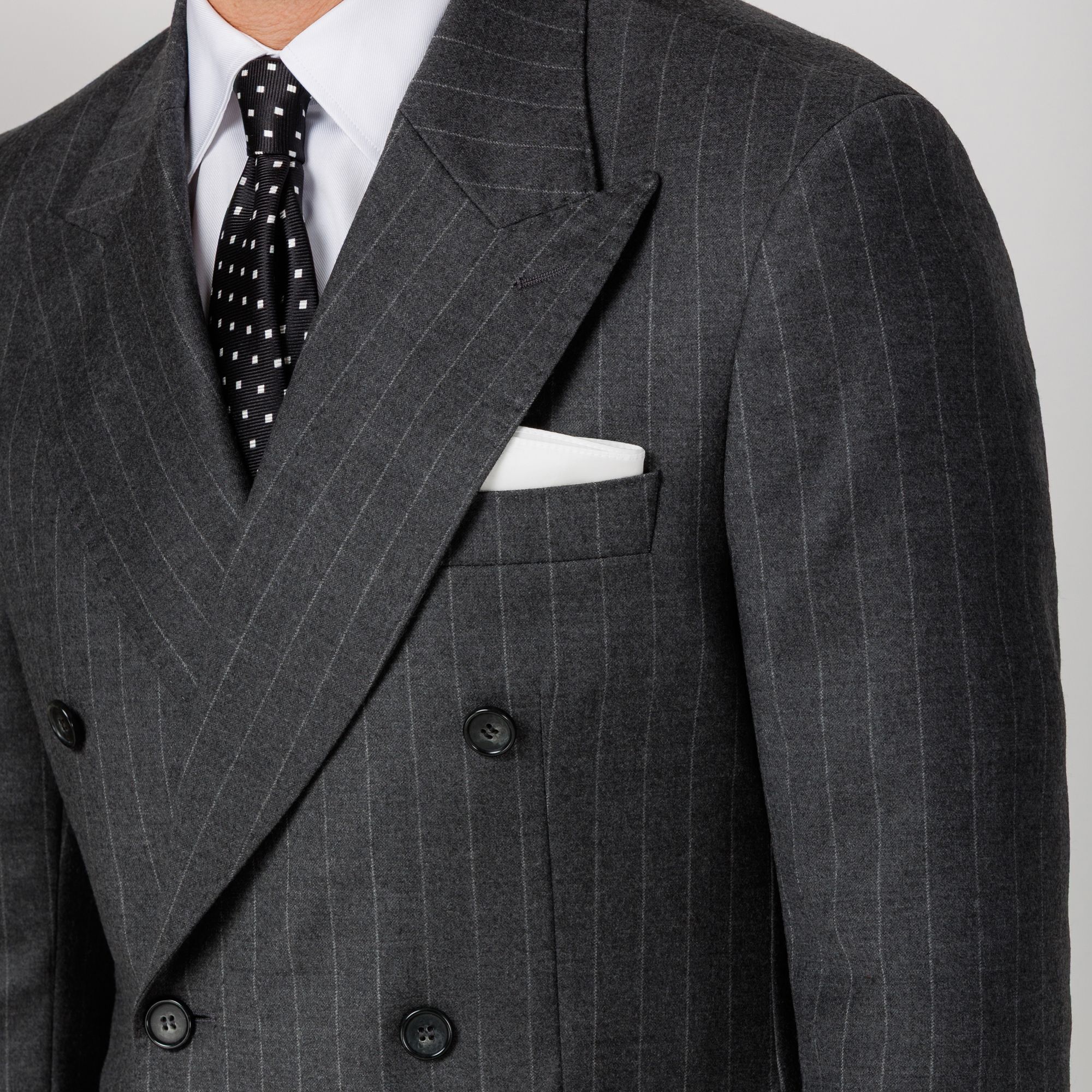 Σταυρωτό Κοστούμι Ανδρικό Γκρι Ριγέ