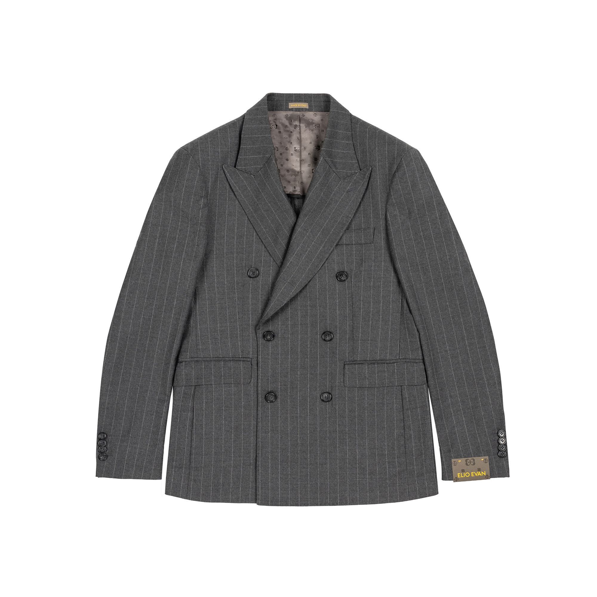 Σταυρωτό Κοστούμι Ανδρικό Γκρι Ριγέ