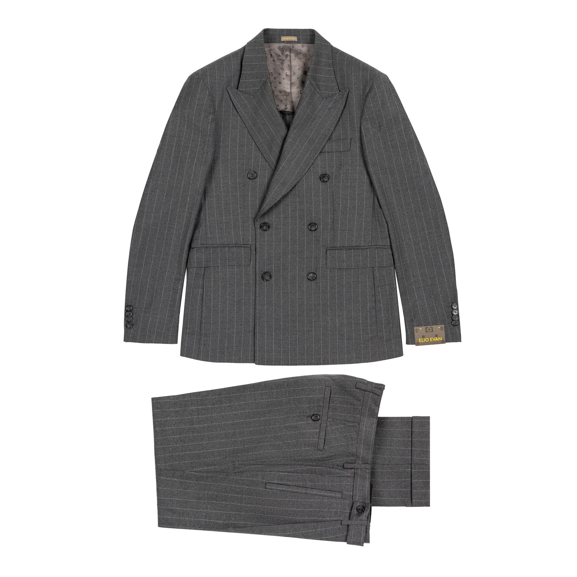 Σταυρωτό Κοστούμι Ανδρικό Γκρι Ριγέ