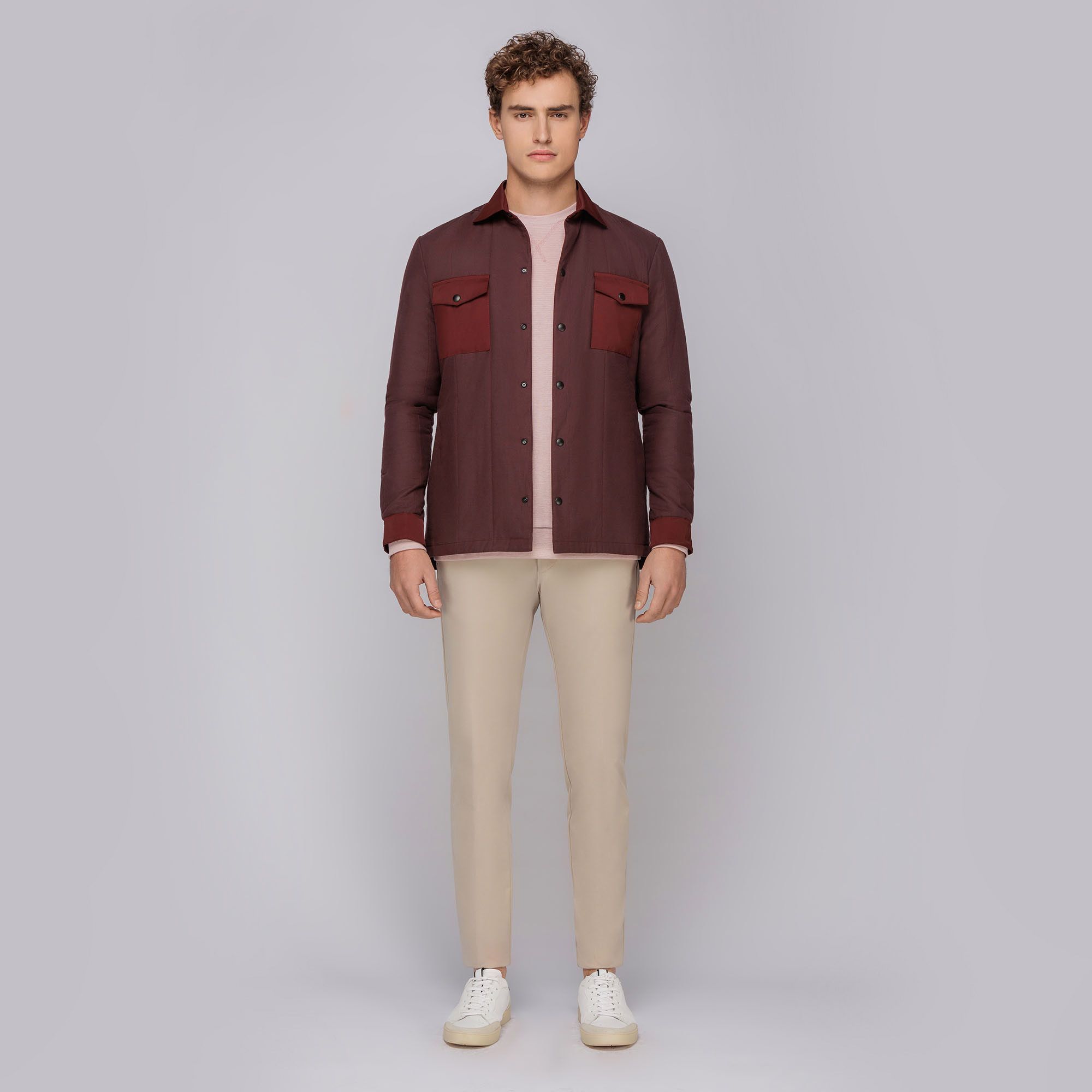 Ανδρικό Μπορντό Τζάκετ Overshirt Style