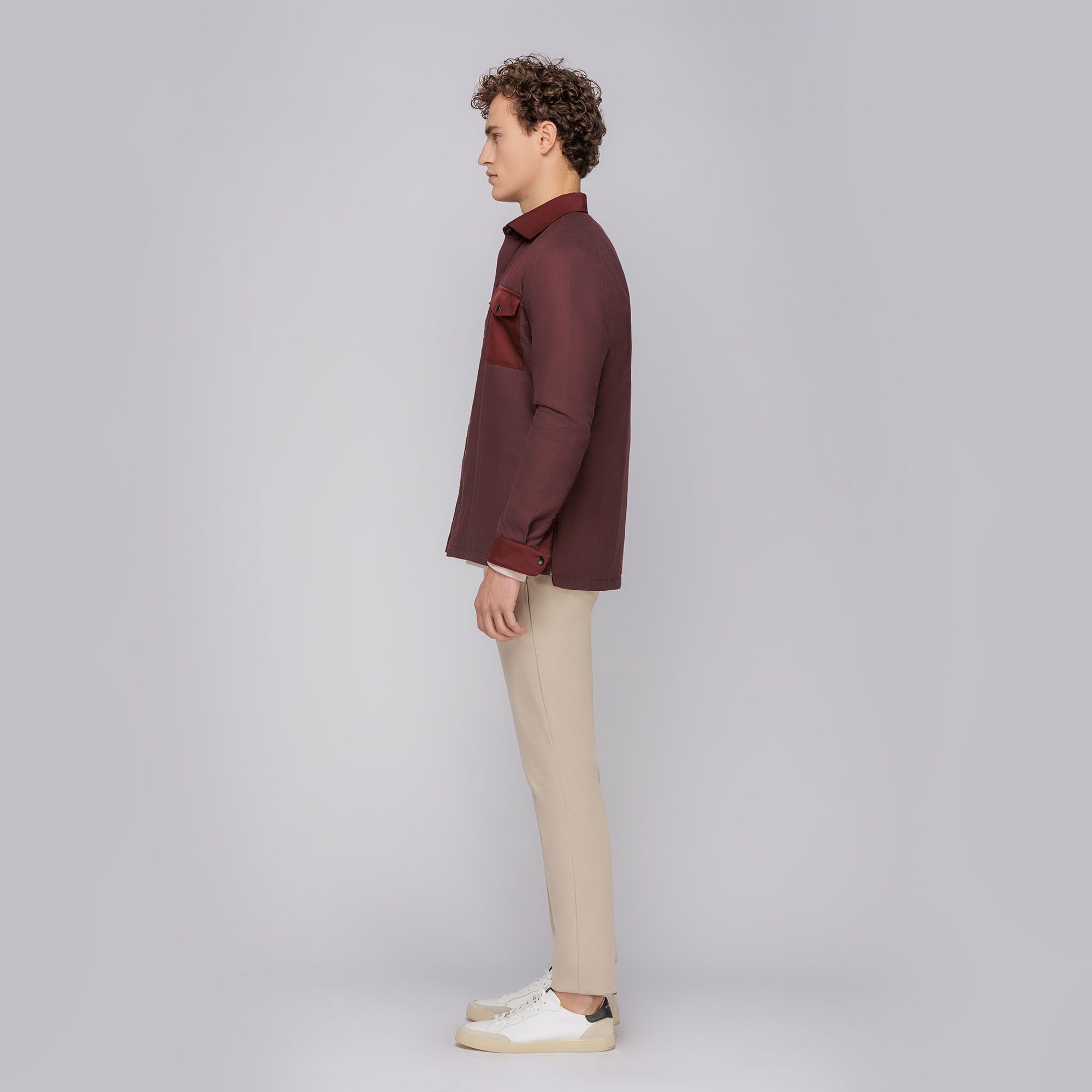 Ανδρικό Μπορντό Τζάκετ Overshirt Style