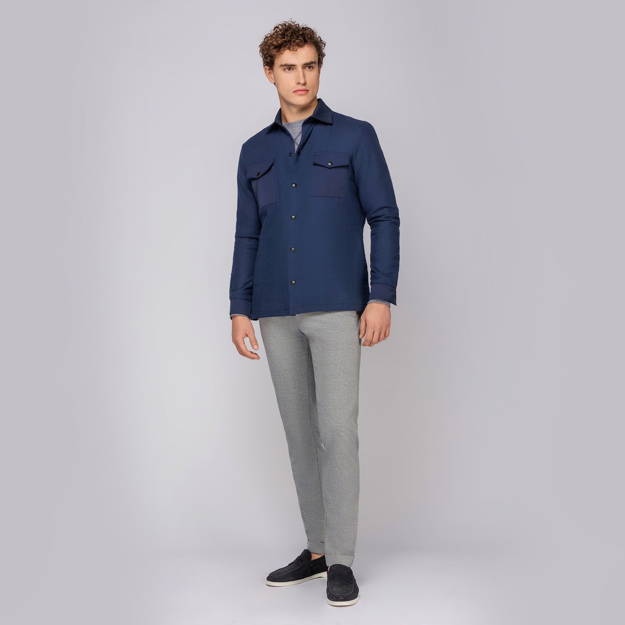 Ανδρικό Μπλε Τζάκετ Overshirt Style