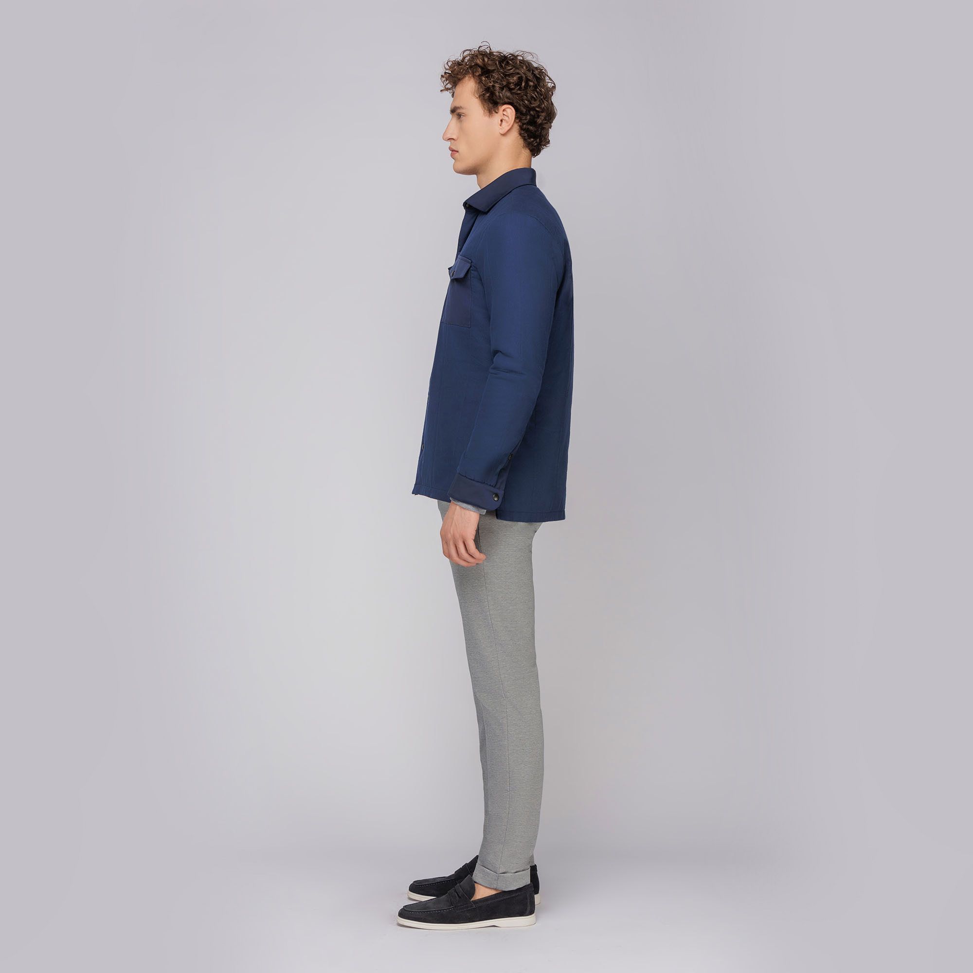 Ανδρικό Μπλε Τζάκετ Overshirt Style