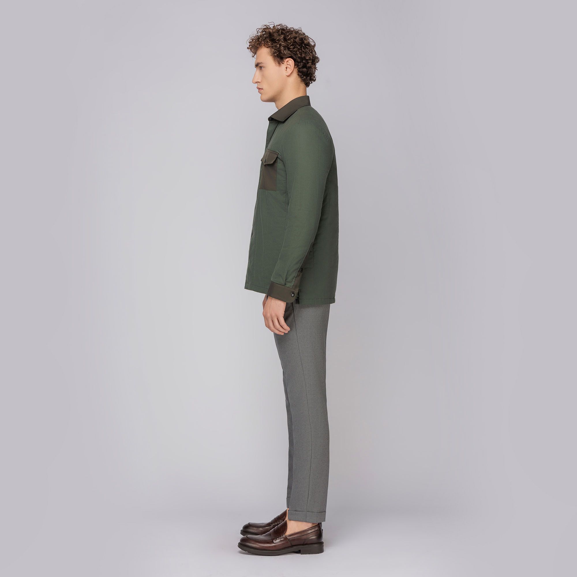 Ανδρικό Λαδί Τζάκετ Overshirt Style