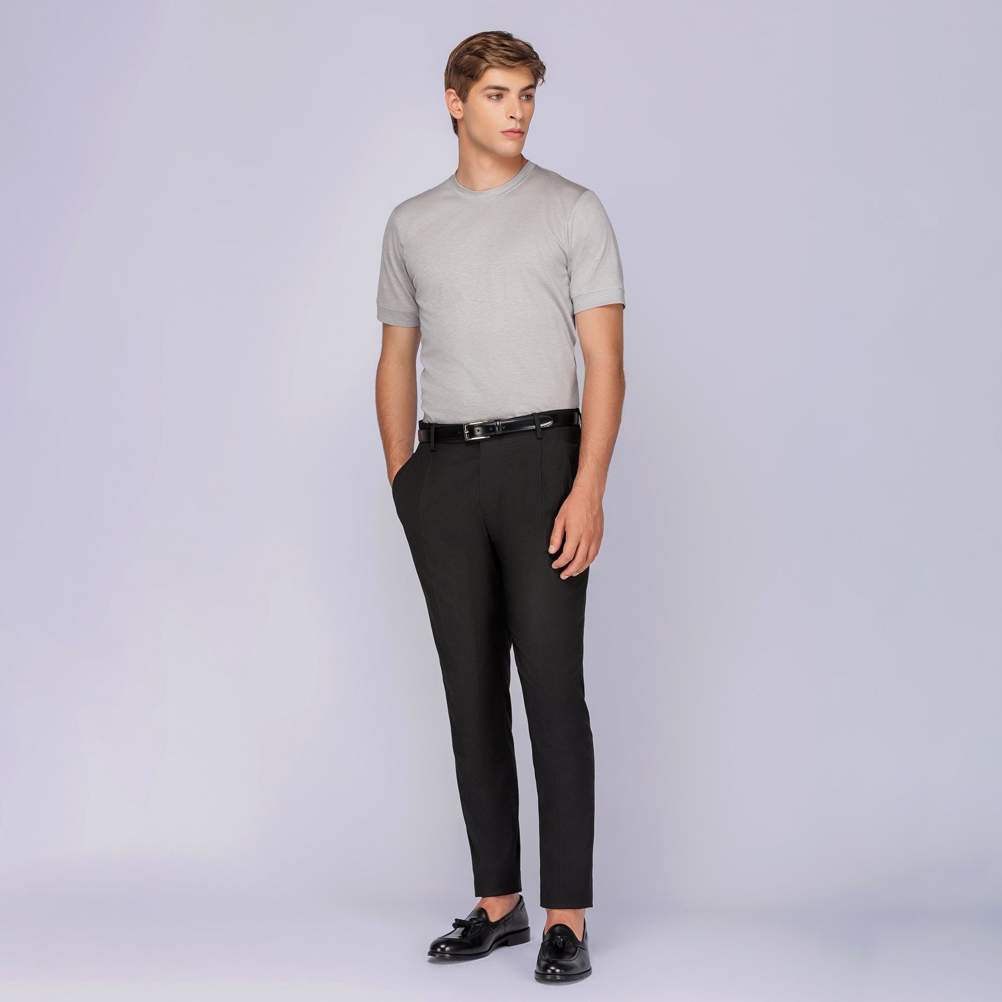 Ανδρικό γκρι t-shirt tencel