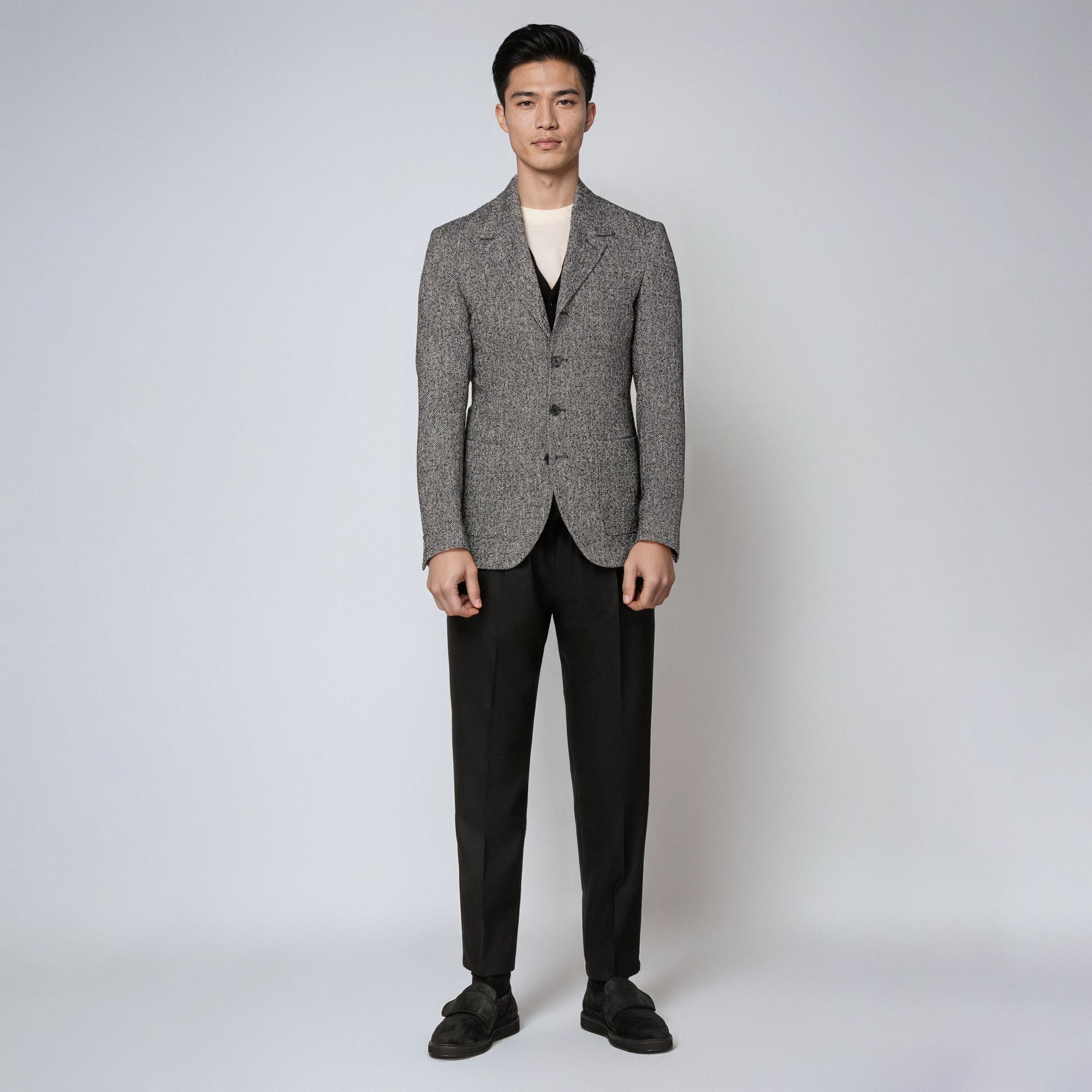 Total Look Γκρι Bouclé Σακάκι – Dual Styling Modern Sartorial