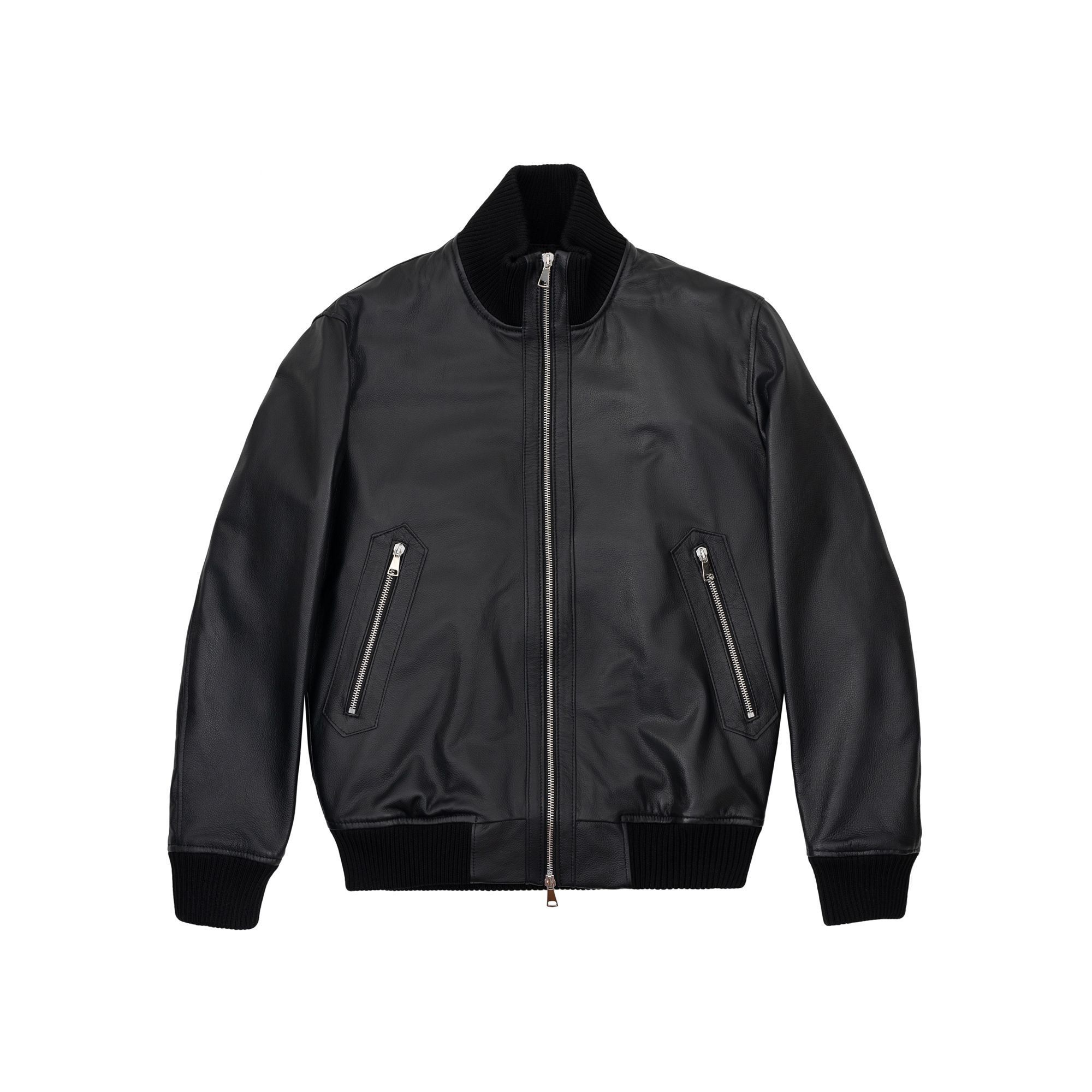 Δερμάτινο Μπουφάν Ανδρικό Μαύρο Bomber