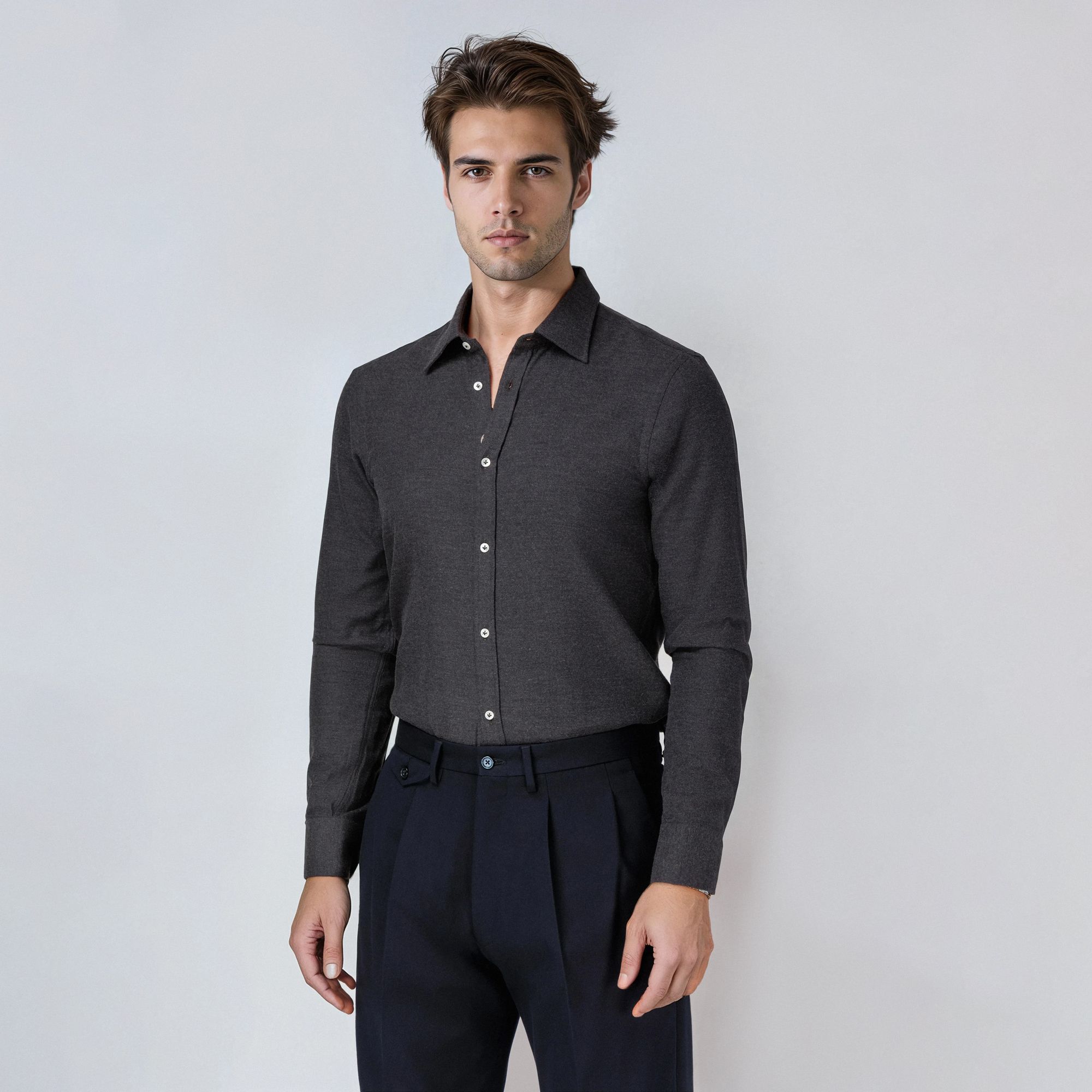 Πουκάμισο Ανδρικό Ανθρακί 