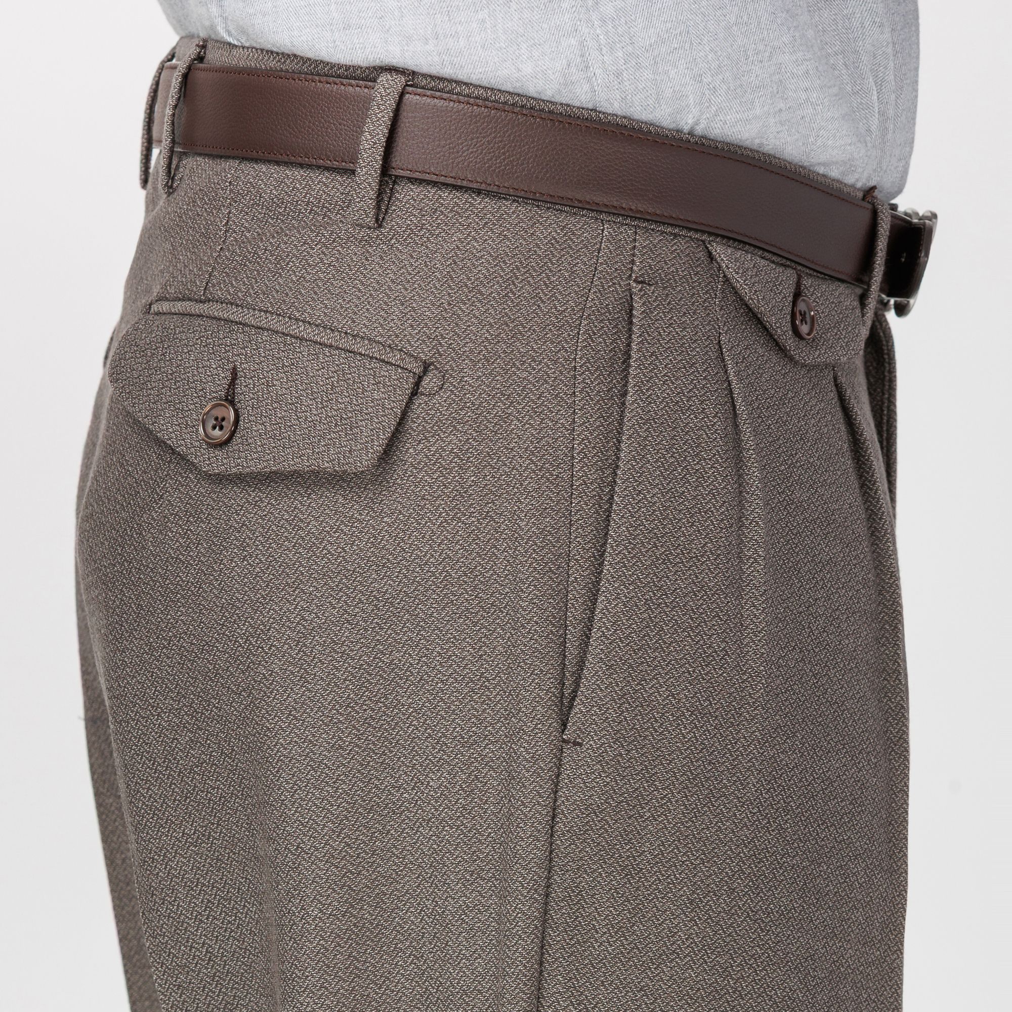 Παντελόνι Ανδρικό Γκρεζ Με Πιέτες Wide Fit